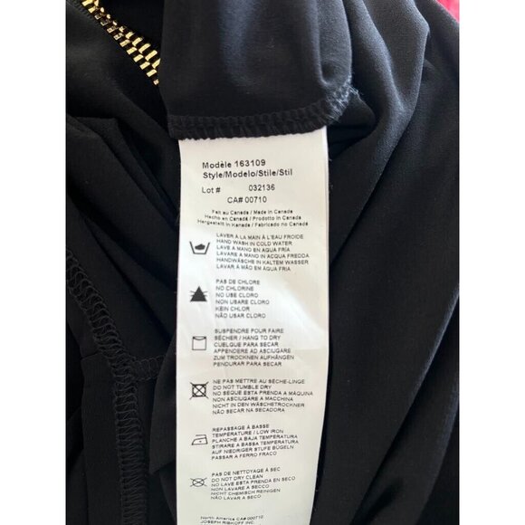 JOSEPH RIBKOFF Long Sleeve Top Size 8 Black Partial Front Gold Zipper Neckline - Picture 7 of 8